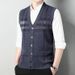 Men's Jacquard Knit Vest – V-Neck Sleeveless Sweater (Red/Gray/Khaki/Black, M-XXXL)_viptrois.com