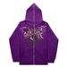 Fleece Hoodie Sweatshirt Gothic High Street Full Zipper Oversized Jacket Unisex Streetwear Y2_viptrois.com