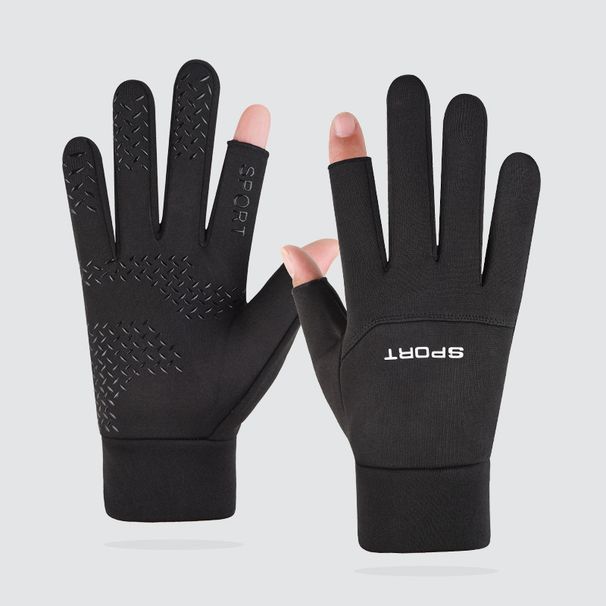 Cycling Plus Velvet Gloves Men's Autumn and Winter Warm Touch Screen Motorcycle Anti slip Running Outdoor Skiing Waterproof Windproof_viptrois.com