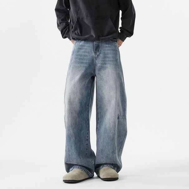 Men's Clothing Niche Vertical Stitching Silhouette Jeans Paris Style Daddy Pants_viptrois.com
