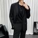 Men's Clothing Casual Suit Set With Dropped Shoulder Design, Long Sleeve T-Shirt & Stylish Blazer - Slim Fit, Korean-Inspired Trendy Outfit For Autumn_viptrois.com