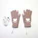 Heating Gloves 5-finger electric touch screen gloves Adult student jacquard bear paw pattern available in USB3 gear_viptrois.com