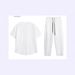 Summer Minimalist Outfit Set – Lightweight Cotton-Blend Relaxed T-Shirt & Straight-Leg Pants (Black/White, S-3xl)_viptrois.com