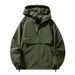 European Size Tooling Hooded Jacket Men's Loose Large Size Half Zipper Casual Jacket Men's Spring And Autumn Models_viptrois.com