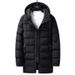 Men's Clothing Winter 25 Korean Men's Thick Warm Mid Length Hooded Jacket Men's Clothing Zhangzai 002 Loose Coat Men_viptrois.com