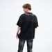 Washed Vintage Street Petal Print Short Sleeve Loose Fit Couple T-Shirt For Men_viptrois.com