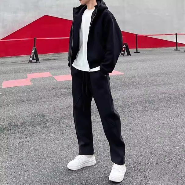 Hot Sale Men's Premium Minimalist Hoodie & Sweatpants Two-Piece Set - Loose Fit Casual Tracksuits For_viptrois.com