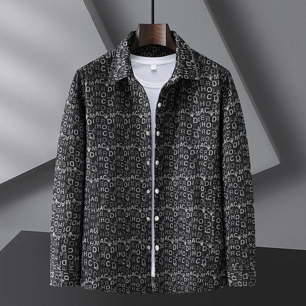 Men's Clothing Denim Jacket Men's Casual Loose Camouflage Top Plus Fat Plus Large Flower Coat_viptrois.com