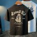 American Loose Men's Short T-shirt, Trendy Quality Printed Thin Top, Breathable Pure Cotton Summer_viptrois.com