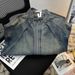 American Deconstruction Men's Niche Design, Stand Up Collar Jacket, High-End And Cool Motorcycle Denim Jacket_viptrois.com