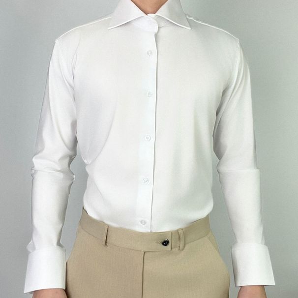 Pulse Pulse Mod Anti-Wrinkle Windsor Men's Long Sleeve One-Line Collar Shirt Non-Iron Comfortable Fashionable Versatile_viptrois.com
