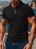 Men's Clothing Jacquard Breathable Casual V Neck Top Popular Buckle_viptrois.com
