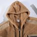 Men's Reversible Fleece Hoodie With Lettering Print, Zip-Up Color-Block Jacket For Winter Relaxed Fit & Side Pockets_viptrois.com