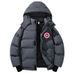 Men's Clothing Couple's Winter Hooded Loose Fitting Versatile US Map Logo Solid Color Windproof And Cold Resistant Cotton Coat_viptrois.com