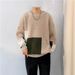 Pure 2025 Autumn Winter Retro Thickened Men Ins American Style Lazy Round Neck Knitted Sweater Personality Base Shirt_viptrois.com