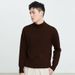 1 Autumn Winter Half Turtleneck For Men Loose Fit Versatile Fleece Lined Thickened Men's White Base Layer Mid-Neck Knitted_viptrois.com