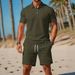 Men's High Quality Loose Fitting Versatile Fashionable Trendy Short Sleeved Shirt And Shorts Set Casual Summer Two Piece Set_viptrois.com