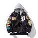 Men's Clothing Street Fashion Baseball Jacket Men's Spring New Terry Velvet Badge Embroidery Padded Jacket Hooded Jacket Women's Red_viptrois.com