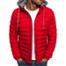 Men's Solid Color Hooded Jacket - Minimalist Winter Coat (Red/Grey/Green/Black/Navy/Blue, S-3XL)_viptrois.com
