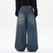 Men's Clothing American High Street Wide Leg Curved Jeans Men's Washed Wide Leg Distressed Banana Pants Straight Leg Pants_viptrois.com