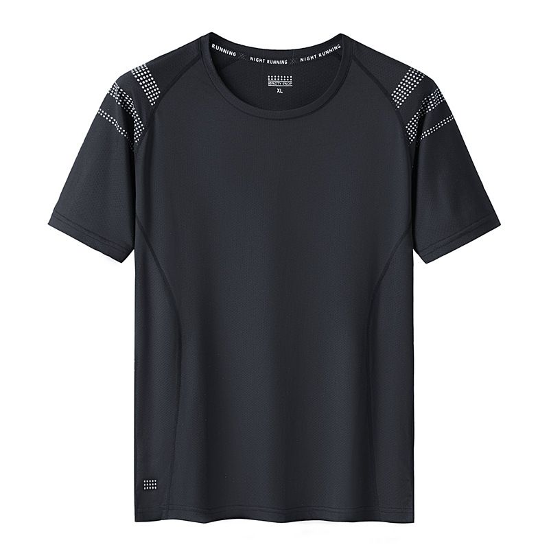 Man's clothing Men's outdoor quick drying large size short sleeve printed sports T-shirt elastic quick drying men short sleeve_viptrois.com