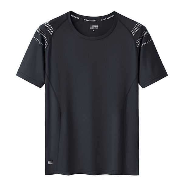 Man's clothing Men's outdoor quick drying large size short sleeve printed sports T-shirt elastic quick drying men short sleeve_viptrois.com