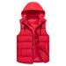 Men's Work Vest Winter Cotton Padded Sleeveless Jacket With Zipper Pockets, Custom Printing Team Uniform, Loose Fit Casual Wear For Youth (Black/_viptrois.com