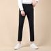 Men's Summer Slim Fit Dress Pants, Breathable & Wrinkle-Resistant, Straight Cut Casual Office Trousers (Black/Gray/Khaki)_viptrois.com