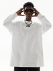 Men's Clothing Spring and Autumn new round neck black and white basic logo pure cotton long sleeved T shirt men and women loose casual hip hop couple_viptrois.com