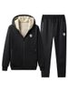 Men's Clothing Men's Autumn And Winter Hooded Zipper Lambskin Thick Warm Solid Color Sweatshirt Trousers Sports US Print Style_viptrois.com
