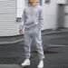 Men's Clothing Spring And Autumn Casual Sports Suit Solid Color Hoodie And Waist Pants_viptrois.com