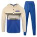 "Men's Waffle-Knit Hoodie & Jogger Set - Striped Casual Loungewear (S-3XL)"_viptrois.com