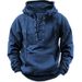 Men's Clothing Outdoor Retro Lace Up Hooded Long Sleeved T Shirt Autumn Casual Tops_viptrois.com