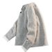 "Solid Color Vintage Henley Sweater – Classic Crewneck Pullover With Bone Buttons, Relaxed Fit Cotton Blend For Casual Sophistication"_viptrois.com