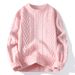 European And American Multi-color Twist Sweater Couple 2025 Spring And Autumn New Knitted Sweater Lazy Style Retro Loose Thread Coat_viptrois.com