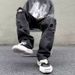 Men's Clothing Spring And Summer Ripped Raw Edge Washed Jeans High Street Fashion Hiphop Slim Straight Pants_viptrois.com