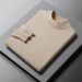 Pure 100% Pure 2025 Autumn Winter Medium Thick Men's Mid-Neck Inner Layer Merino Wool Sweater_viptrois.com
