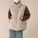 Men's Clothing Waffle Corduroy Cotton Vest Men's Winter Thickened Stand Collar Cotton Vest Jacket Atmosphere Casual Layered Top_viptrois.com