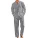 Men's Linen Casual Two Piece Set Stand Collar Shirt Loose Fitting Trousers_viptrois.com
