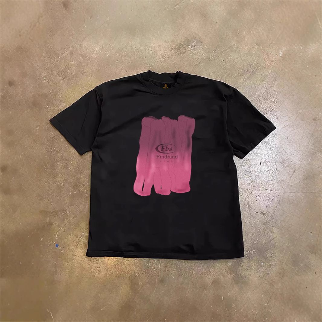 Heavyweight Pure Cotton Oversized T-Shirt Short Sleeved Printed Loose Top For Couples Trendy Harajuku Style Men's Clothing_viptrois.com