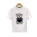 Little Bear Embroidered Short Sleeved For Youth Handsome Round Neck T-shirt 2025 Summer New Men's Cartoon Half Sleeves_viptrois.com