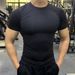 Men's Fitness Clothes Summer Sports Quick Drying Stretch Tights Short Sleeved Sweat Absorbent Training T Shirt Running Fitness Tops_viptrois.com