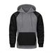 Men’s Color-Block Fleece Hoodie – Lightweight Polyester Pullover With Relaxed Fit, Trendy Two-Tone Design For Autumn & Winter_viptrois.com