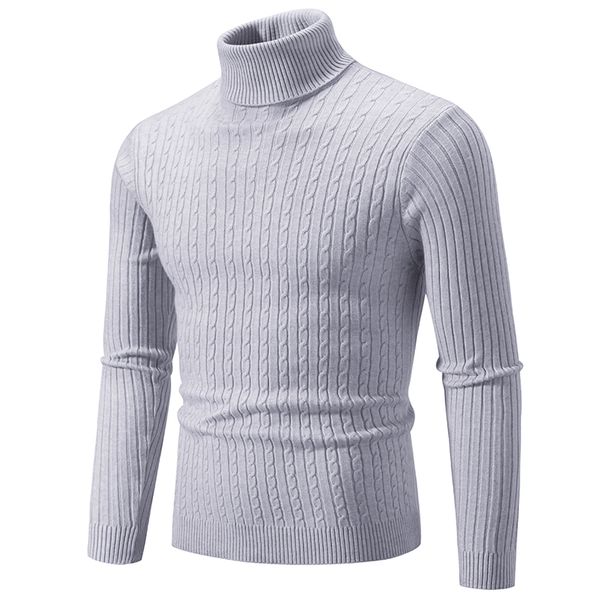 Neue Männer High Neck Pullover Einfarbig Pullover Gestrickte Warme Casual Rollkragen Sweatware Woolen Herren Winter Outdoor Tops_viptrois.com