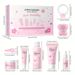 8 Pieces Sakura Set, Gift Set With Cleanser, Toner, Serum, Eye Cream, Hairpin, Hair Rope, Pink Octopus Cleansing Brush,_viptrois.com