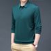 Fashion 2025 Long Sleeve Casual Solid Color Polo Turn-Down Collar T-Shirt Men's Business Base Shirt Light Mature Style_viptrois.com