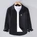 Cotton Long Sleeved Solid Color Shirt For Men, Simple Workwear, Versatile, Loose Quality Shirt Jacket For Men_viptrois.com