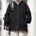Pulse Autumn Cardigan Zipper Sweatshirt Men Solid Color Jacket Youth Hooded Thin Loose Simple Casual Top_viptrois.com