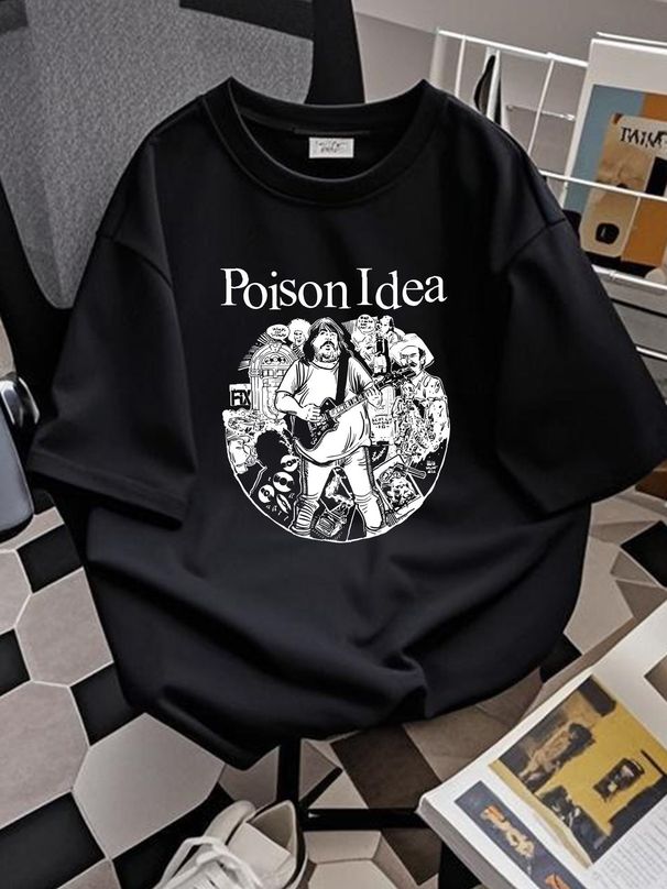 Vintage Poison Idea Tour Band T-Shirt Unisex Tee For Men Women Size S-4XL CB960 Versatile Summer Soft Casual Streetwear Comfortable Stretched_viptrois.com