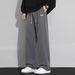 Men's Loose Fit Straight Leg Sweatpants – Lightweight Casual Wide Pants For Spring & Summer (Black/Dark Gray, M-4XL)_viptrois.com